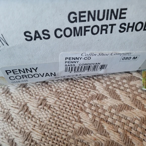 SAS Vintage 1988 Cordovan Leather Penny Loafers New with Original Box Size 8M